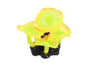 Silicone 5.5 Height Artificial Aquarium Ornament Aquatic Flower Plant Yellow