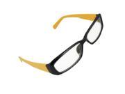 Yellow Arms Rectangle Lens Ladies MC Plano Eyeglasses