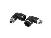 12mm to 9mm 1 4BSP Thread Air Pneumatic Elbow Quick Fitting Coupler 2 Pcs