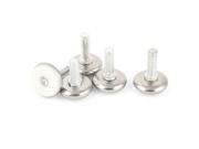 Unique Bargains 5 Pcs Metal Threaded Rod Round Plastic Base Leveling Foot 8mmx30mmx27mm