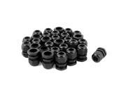 Unique Bargains 30 Pcs 6 12mm Black Plastic Waterproof Cable Glands Connectors M20