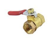 Red Metal Lever Handle 0.43 F to F Thread Brass Gas Ball Valve