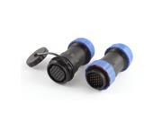 Unique Bargains SD28 28mm Male Female 24 Pin Waterproof Aviation Cable Connector 2Pcs