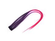 Unique Bargains Costume Play Purple Fuchsia Straight Hair Clip Wig Hairpiece for Ladies 49cm