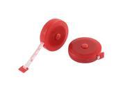 Retractable Sewing Cloth Measure Tape Ruler Metric 150cm 60 Inch Red 2 Pcs