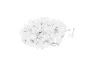 Cable Wire Clips Fastener 4mm Width w Fixing Nails 100Pcs White