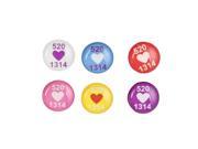 Unique Bargains 6 Pcs Multicolor Heart Pattern Home Button Sticker Decoration for Smartphone
