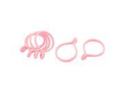 6x Universal Shower Curtain Rod Hanger Ring Clasp Drape Accessories Plastic Pink