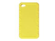 Ribbed Rim Silicone Skin Yellow Protector for iPhone 4