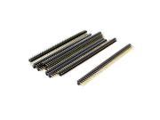 Unique Bargains 10 Pcs 2x40 Pins Male 2.54mm Spacing Double Row Pin Header Strip