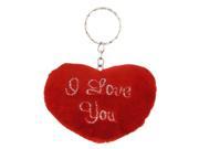 Unique Bargains Metal Ring Red Heart Pendant Keychain Keyring for Lover