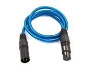 Unique Bargains Blue 3 Pin XLR Male to XLR Female Plug Audio Adapter Cord Line Mic Cable 3.4ft