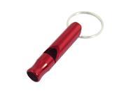 Unique Bargains Referee Sports Game Match Aluminum Alloy Whistle Keyring Dark Red