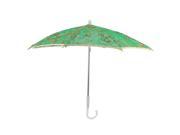 Unique Bargains Wedding Plastic Handle Gold Tone Flower Pattern Green Mini Lace Parasol Umbrella