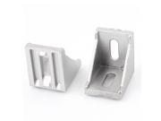 35mmx35mm 2 Holes Right Angled Shelf Corner Brace Angle Bracket Silver Tone 2pcs