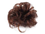 Woman Lady Ponytail Holder Bun Curly Wig Elastic Rope Hair Head Band Brown
