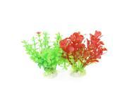Unique Bargains 4.5 Red Green Simulation Underwater Plants Grass for Fish Tank 2 Pcs