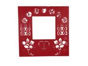 Unique Bargains Chinese Wedding Paper Cut Square Shape Flower Wall Plate Switch Cover Decor Red
