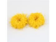 Unique Bargains 2 Pcs Yellow 1.4 Width Nylon Elastic Fabric Hair Ties Bands Ponytail Holder for Woman