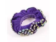 Unique Bargains Three Layers Lace Purple Flower Hairstyle Hair Holder