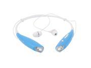 Unique Bargains Sports Blue White Wireless bluetooth Headset Headphone Earphone for Cell Phone