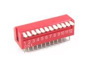 Unique Bargains 2.54mm Pitch 12 Position Piano Type DIP Switch Red Tcrca