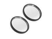 Unique Bargains 2 Pcs Black Stick on Car Auto Round Rearview Blind Spot Mirrors 2