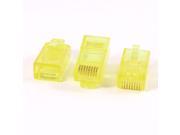 Unique Bargains 3pcs RJ45 8P8C Network LAN Ethernet CAT 5E Modular Plug Connector Yellow