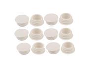 Unique Bargains 12Pcs Plastic White Blanking End Caps Round Tube Pipe Inserts 1 2