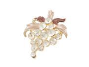 Glittery Rhinestone Grape Bunch Brown Pink Brooch Breastpin