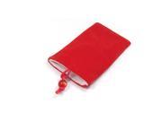 Portable Plush Button Closure Pouch Phone Case Red for iPhone 3G