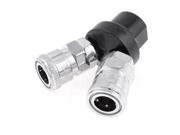 Unique Bargains Multi Way Air Pass Quick Coupling Adapter Connector Black Silver Tone