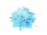 Unique Bargains Party BlueFabric Floral Feather Detail Elastic Hairband Brooch for Girls