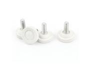 Unique Bargains 4 Pcs Metal Threaded Rod Round White Base Leveling Foot M8x20mm