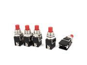 Unique Bargains Car Van AC 250V 3A Red Round Shaped Momentary Press Button Switch 5 Pcs