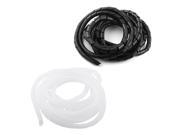 Unique Bargains 2pcs 5Meter 14mm Black White Spiral Wrap Sleeving Tube Computer Manager Cable