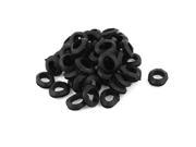 12mm Inner Dia Black Rubber Armature Bar Wire Grommets Gasket Protector 50Pcs
