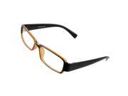 Unique Bargains Yellow Black Plastic Arms Rimmed Full Rim Frame Clear Lens Plain Glasses