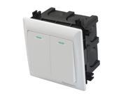 AC 250V 10A Household White Wall 2 Gang Panel Switch w Flush Mount Box