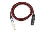 3 Pin XLR Female to 6.5mm Mono Plug Stereo Microphone Mic Extension Cable 156cm