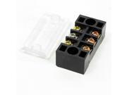 Unique Bargains 600V 15A Dual Rows 3 Positions Covered Screw Terminal Barrier Strip Block