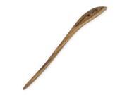 Unique Bargains Woman Hairstyle Hollow Out Style Carved Wood Hair Pin Hairstick Brown