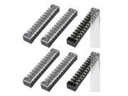 10 Pcs 12 Positions 600V 15A Covered Screw Terminal Barrier Block