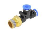 Unique Bargains 1 4 PT Thread 4mm One Touch Run Tee Dot Pneumatic Air Tube Fitting Connect