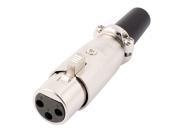 Microphone Speaker 3 Pin XLR Female Jack Audio Cable Connector 70mm Length