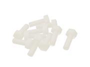 HEXAGON M10 x 30mm NYLON PLASTIC SCREW THREADED PACK OF 10PCS