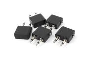 Unique Bargains Double 3.5mm Mono Male to 3.5mm Female Plug Audio Connector Adapter Black 5Pcs