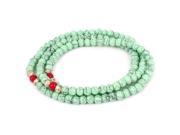 Unique Bargains Lady Plastic Manmade Beads Detailing Stretch Band Coil Bangle Bracelet Green