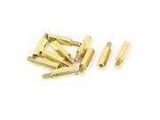 M3x15mm 6mm Male to Female Thread 0.5mm Pitch Brass Hex Standoff Spacer 10Pcs