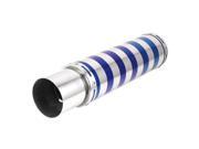 Motorcycle Blue Silver Tone Exhaust Slant Tip Muffler Pipe 50mm Inlet Dia